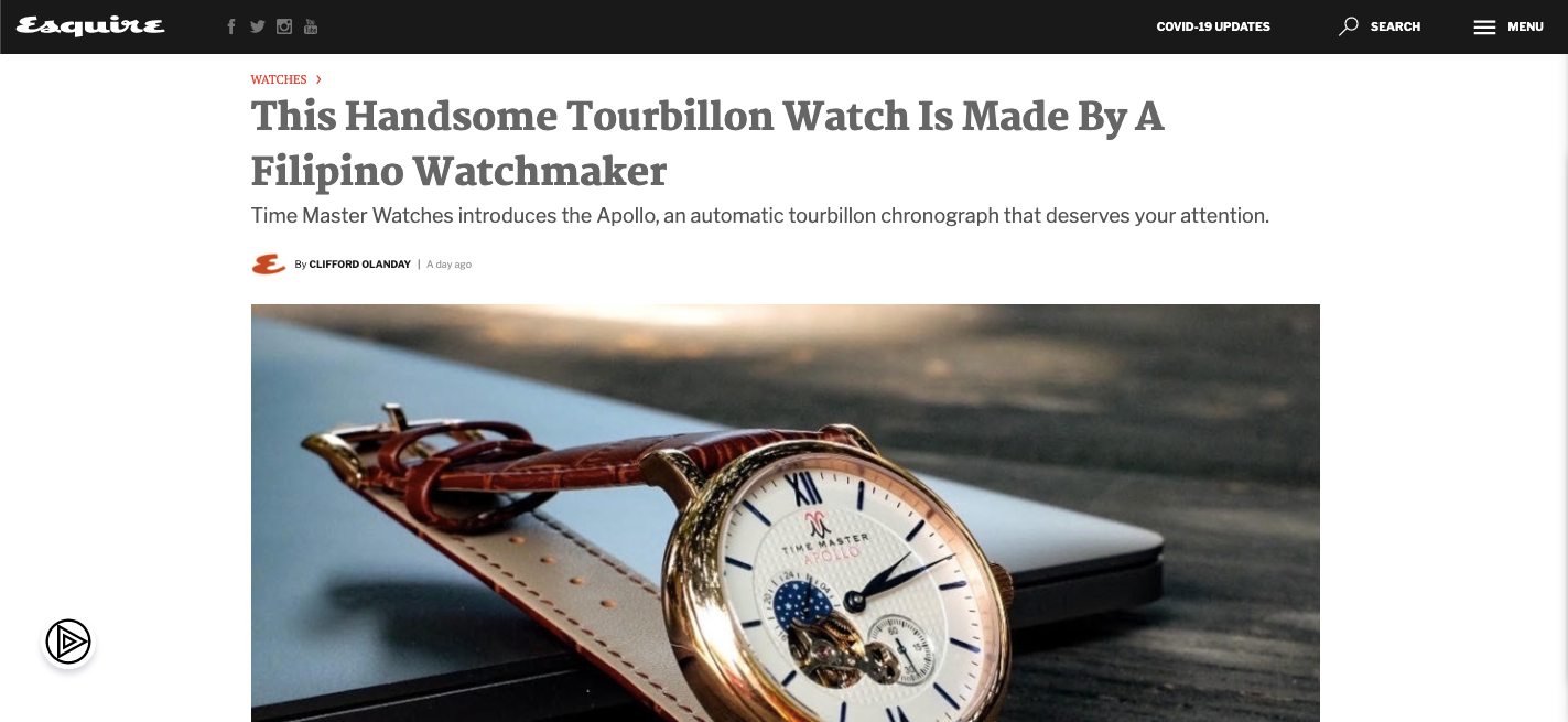 This Handsome Tourbillon Watch Is Made By A Filipino Watchmaker - Esquire